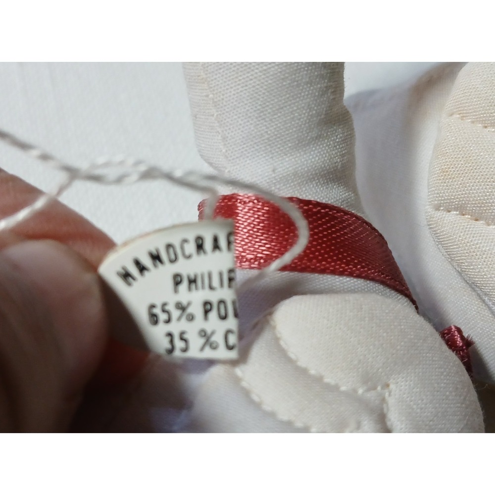 VTG 80s Country Geese Fabric Handmade Christmas Ornaments Lot 3 Plush Stuffed - Picture 12 of 12